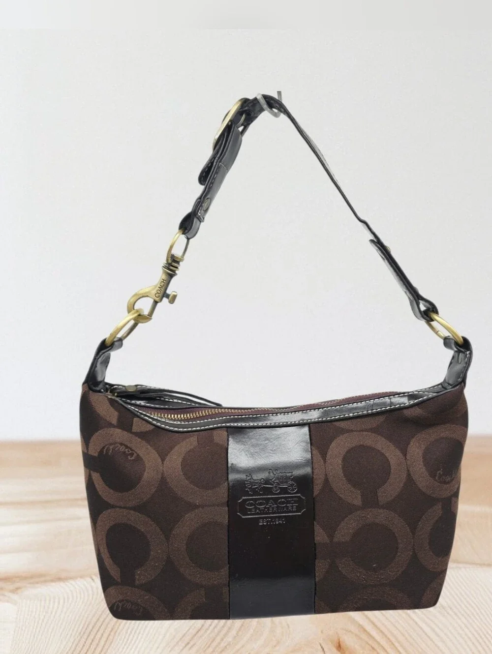 COACH Y2K Vintage Mini Small Demi Zip Top Handle Satchel Canvas RARE